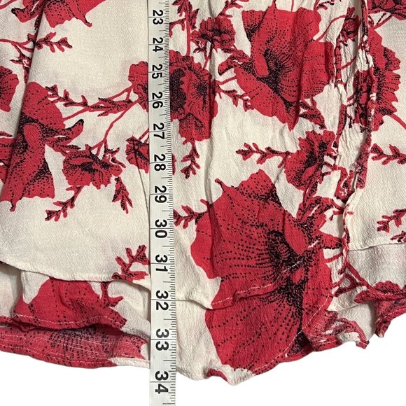 Free People Women's Wrap Dress Floral Ruffle Size Small Rayon Viscose - Picture 6 of 6